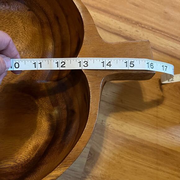 Vintage monkey pod wood salad bowl set-10 serving bowls natural wood kitchen MCM - Picture 5 of 11